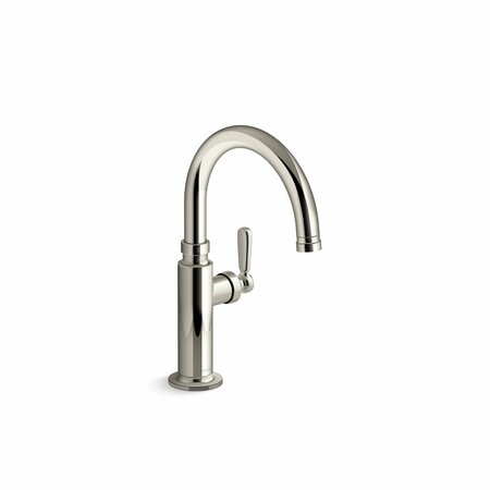 KOHLER Single-Handle Bar Sink Faucet in Vibrant Polished Nickel 28357-SN